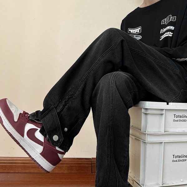 Új modell férfi farmer nadrág gombbal és cipzárral