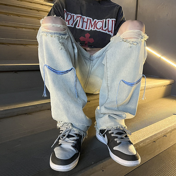 Rebitud motiividega meeste vabaaja teksad