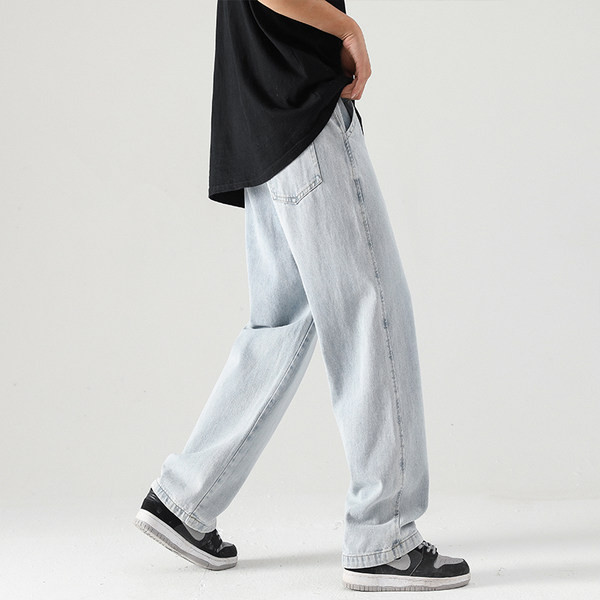 Férfi farmer elasztikus derékpánttal és fűzővel