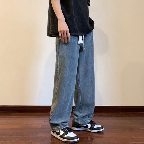 Férfi farmer széles modell fűzős