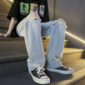 Férfi farmer két színben, szakadt motívummal