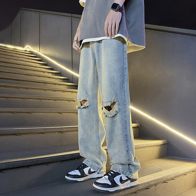 Férfi farmer két színben, szakadt motívummal