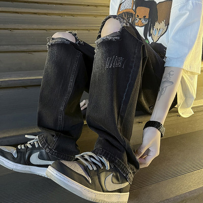 Férfi farmer két színben, szakadt motívummal