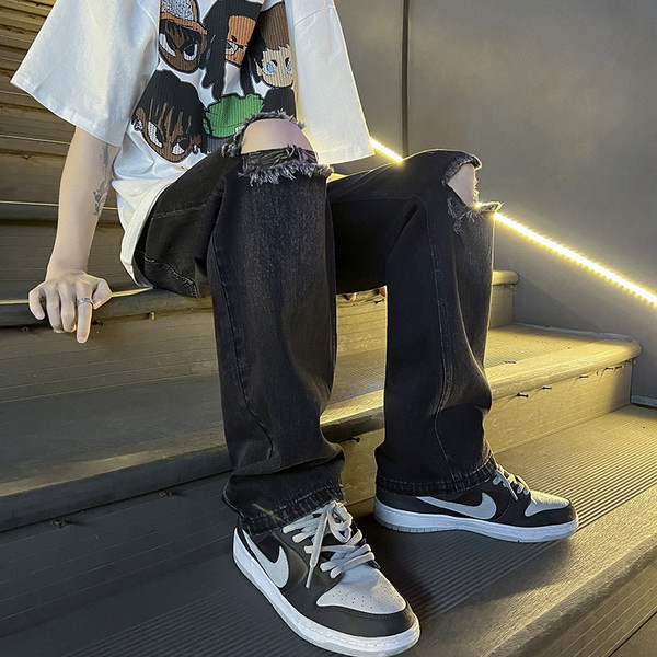 Férfi farmer két színben, szakadt motívummal