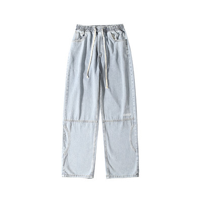 Įvairių spalvų laisvalaikio vyriški džinsai su raišteliais