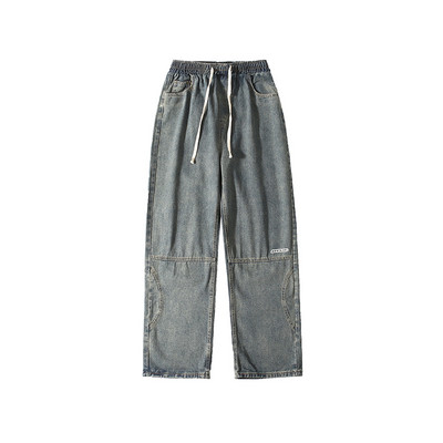 Įvairių spalvų laisvalaikio vyriški džinsai su raišteliais