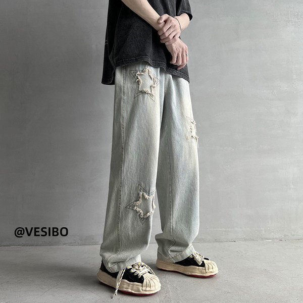 Férfi farmer mintával és fűzővel