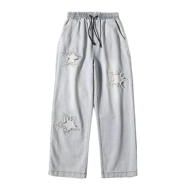 Férfi farmer mintával és fűzővel