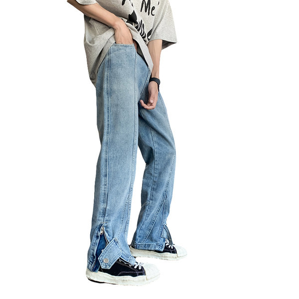 Vyriški džinsai su kišene ir užtrauktuku