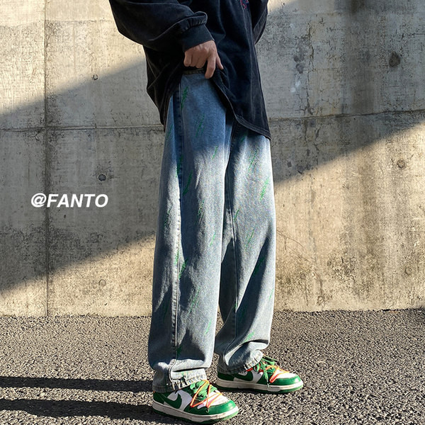 Vyriški laisvalaikio mėlyni džinsai