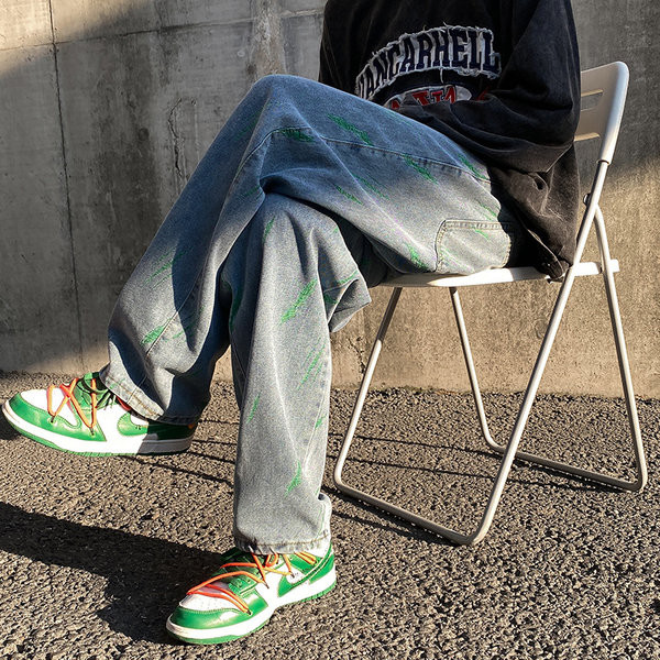 Vyriški laisvalaikio mėlyni džinsai