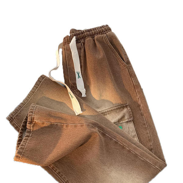 Férfi farmer széles modell fűzős