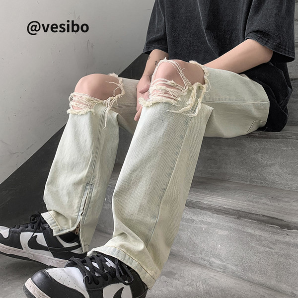 Vyriški džinsai kelių spalvų ir suplyšusio motyvo