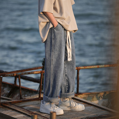 Meeste teksapükste lai puhas mudel