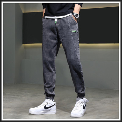 Ανδρικό τζιν casual αθλητικό με κορδόνια