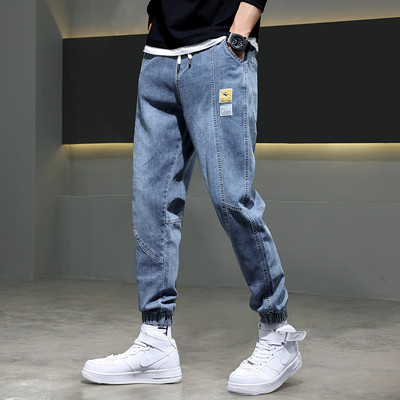 Ανδρικό τζιν casual αθλητικό με κορδόνια