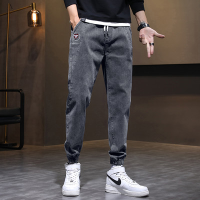 Casual τζιν με τσέπη και κορδόνια