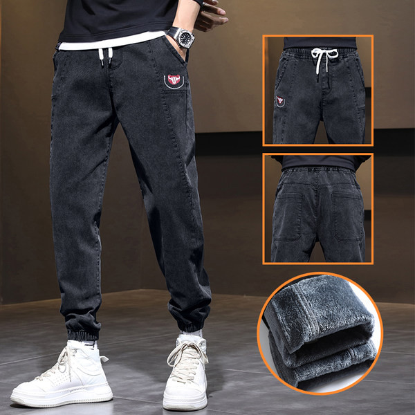 Casual τζιν με τσέπη και κορδόνια