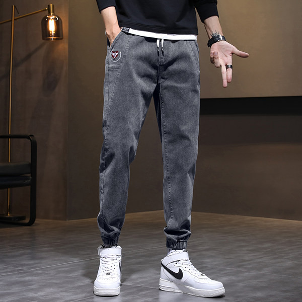 Casual τζιν με τσέπη και κορδόνια