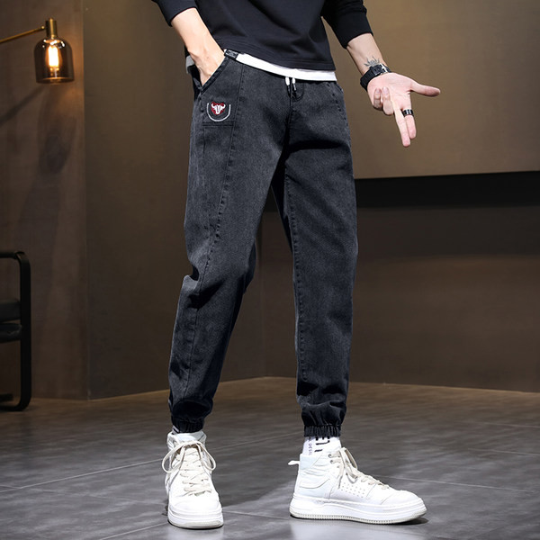 Casual τζιν με τσέπη και κορδόνια