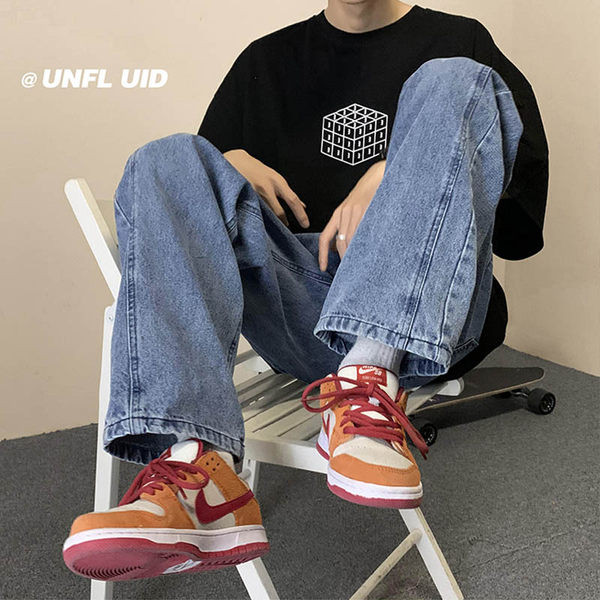 Alkalmi retro széles szárú farmernadrág