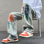 Vyriški laisvalaikio džinsai su aplikacijomis