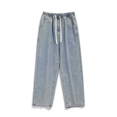 Ανδρικό τζιν φαρδύ μοντέλο με κορδόνια