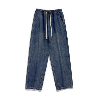 Ανδρικό τζιν φαρδύ μοντέλο με κορδόνια