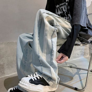 Ανδρικό τζιν casual με στρίφωμα και τσέπη
