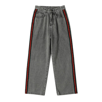 Vyriškų džinsų platus modelis su apvadu