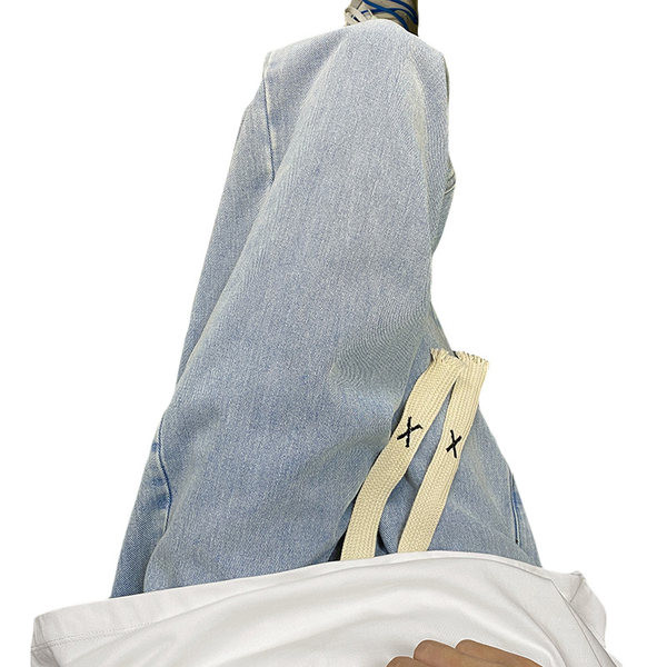 Ανδρικό τζιν με κορδόνια φαρδύ μοντέλο