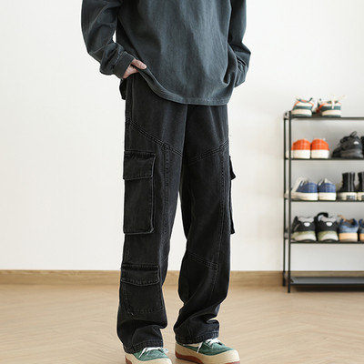 Ανδρικό τζιν casual με τσέπη