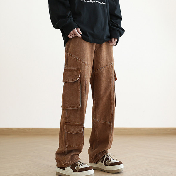 Ανδρικό τζιν casual με τσέπη