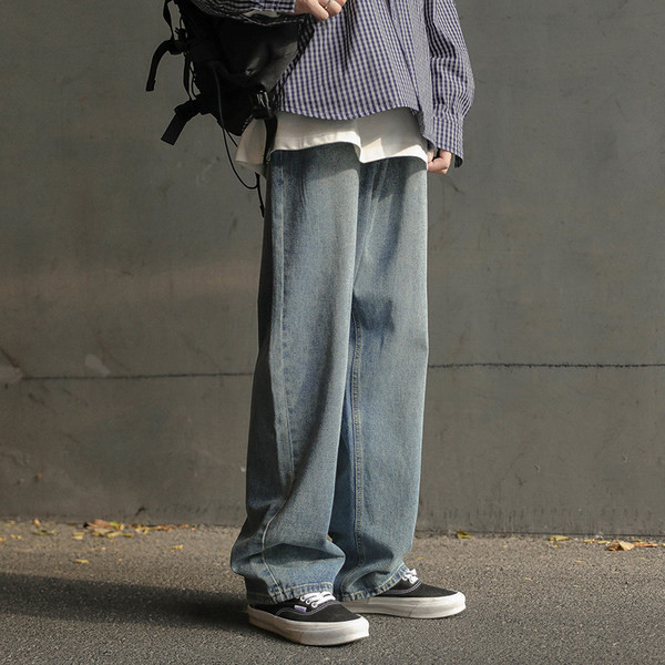 Ανδρικό casual τζιν με καθαρή τσέπη με σχέδιο