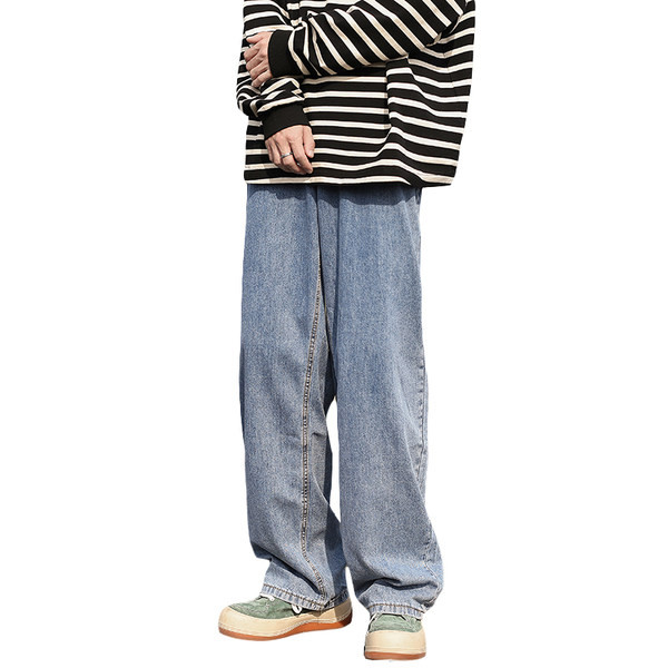 Vyriški retro džinsai plačiomis kojomis