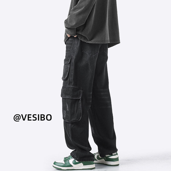 Zsebes férfi alkalmi farmernadrág