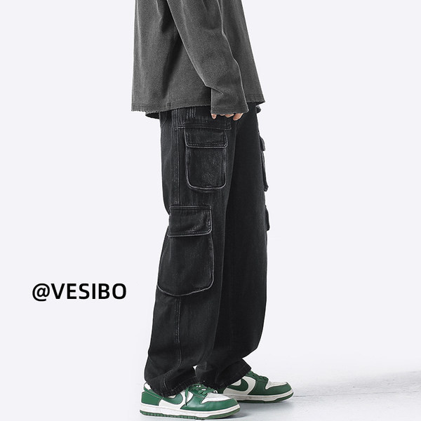 Zsebes férfi alkalmi farmernadrág