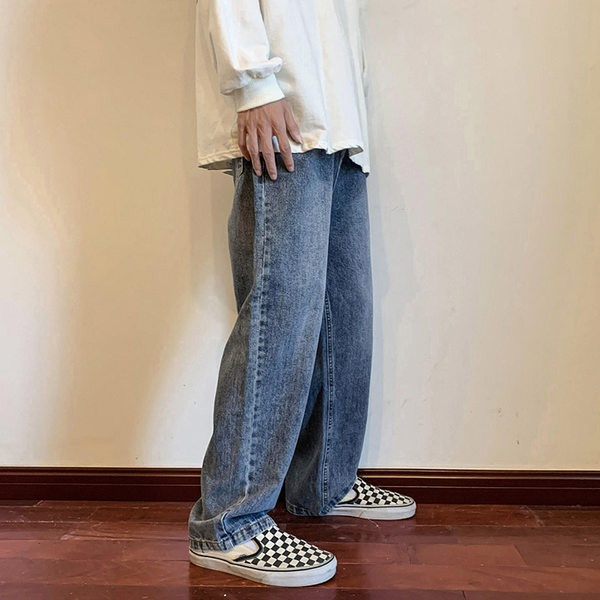 Kelių spalvų laisvi vyriški džinsai