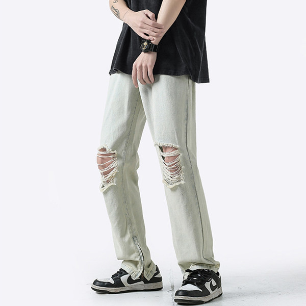 Alkalmi férfi farmer több színben, szakadt motívummal