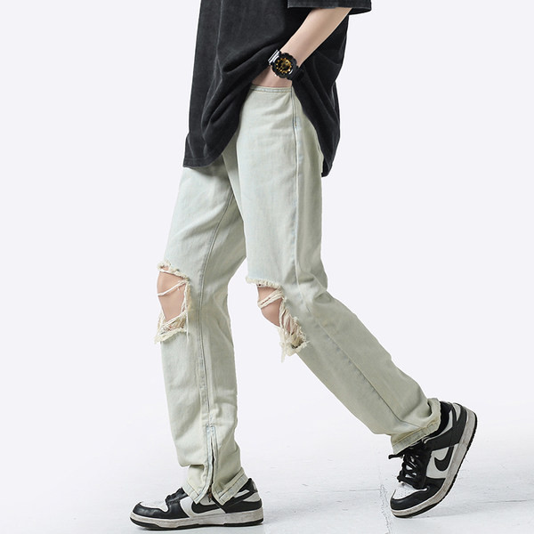 Alkalmi férfi farmer több színben, szakadt motívummal