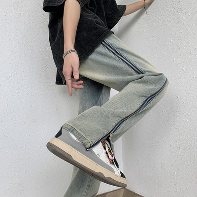 Új modell férfi farmer cipzárral és zsebbel