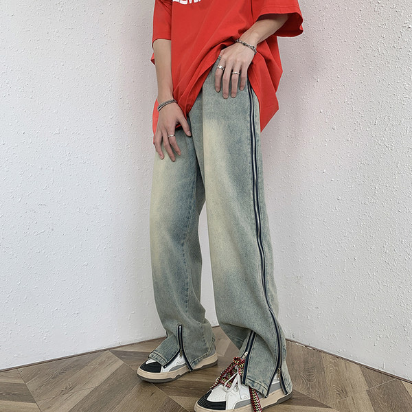 Új modell férfi farmer cipzárral és zsebbel