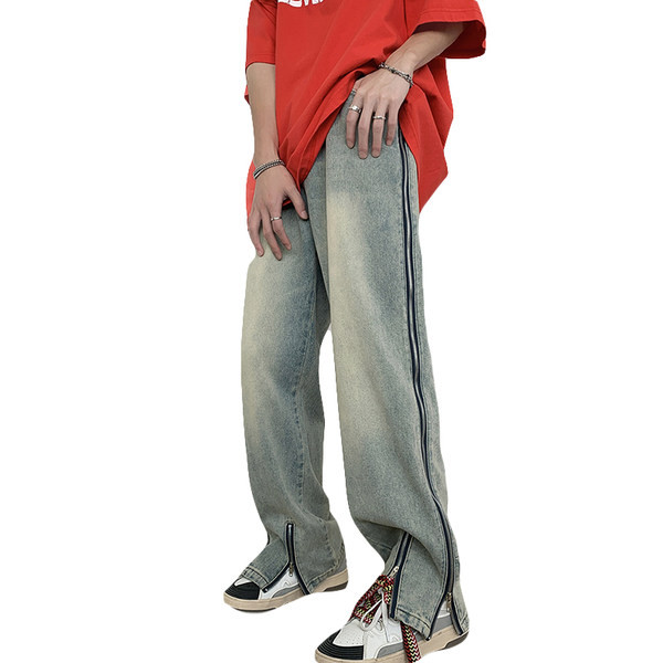 Új modell férfi farmer cipzárral és zsebbel