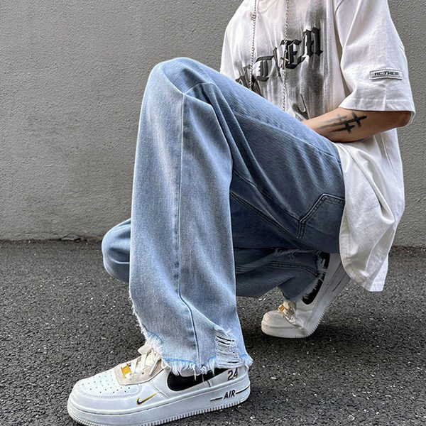 Egyenes szárú férfi farmernadrág zsebbel