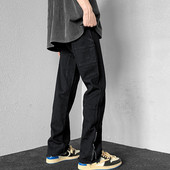 Egyenes szabású férfi farmer cipzárral