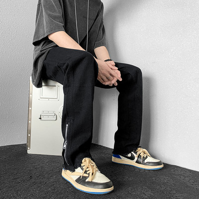 Egyenes szabású férfi farmer cipzárral