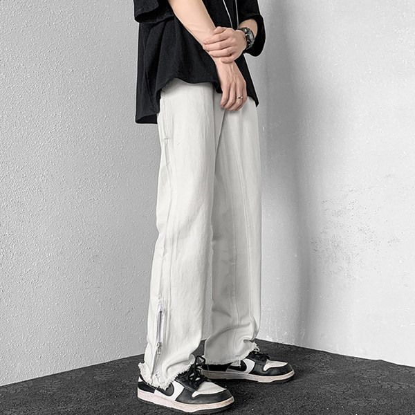 Egyenes szabású férfi farmer cipzárral