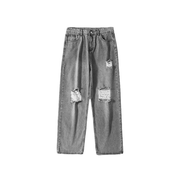 Bő, retró stílusú férfi farmer, szakadt motívummal