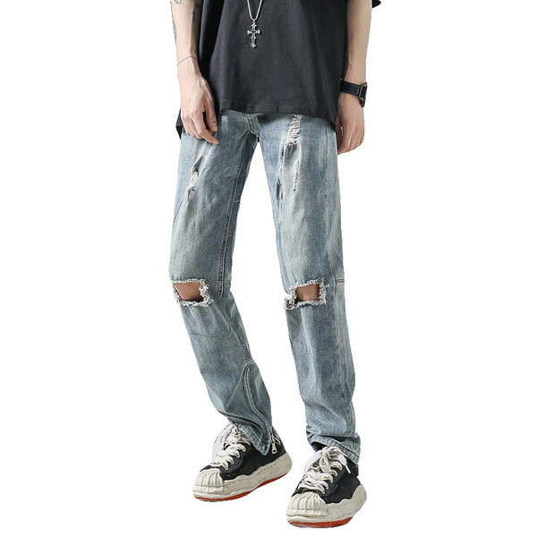 Szakadt motívumú férfi farmer