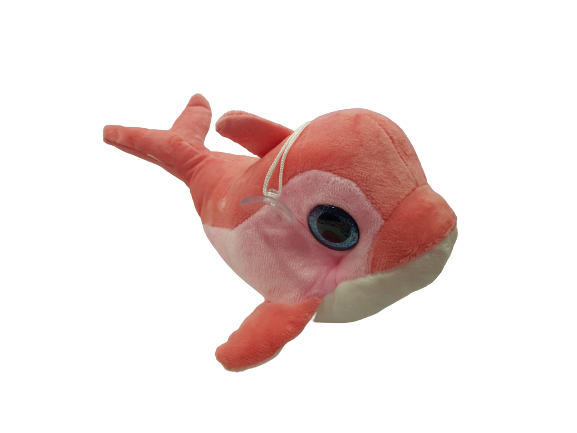 Играчка Делфин, Плюшен, Розов/Син, 22х17 см